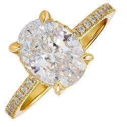 Χρυσό δαχτυλίδι μονόπετρο με οβάλ πέτρα ζιργκόν Κ14